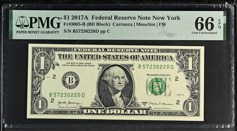 United States 1 Dollar USA 2017A P 544 New York Gem UNC PMG 66 EPQ