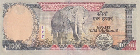 Nepal 1000 Rupees ND 2010 P 68 SIGN 16 UNC Yellow Foxing