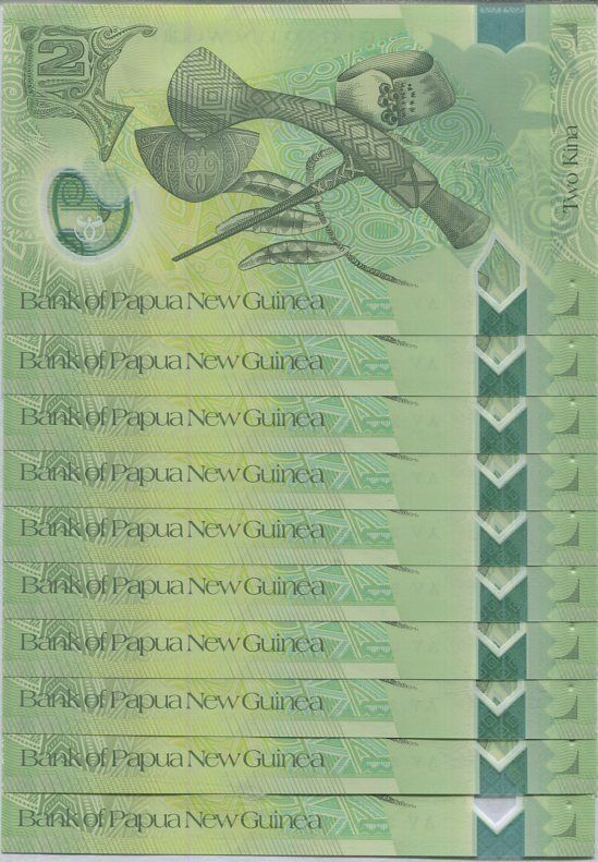 Papua New Guinea 2 Kina 2020 P W50 NEW DATE LOT 10 UNC