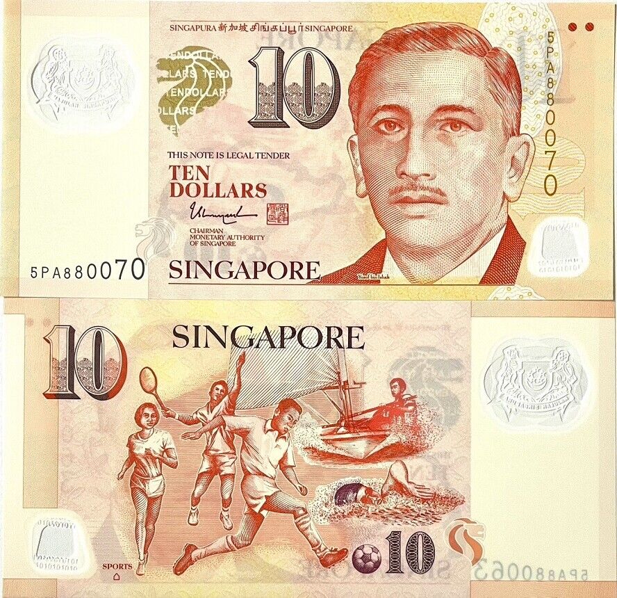 Singapore 10 Dollars ND 2015 P 48 k Polymer With 1 Hollows + House UNC
