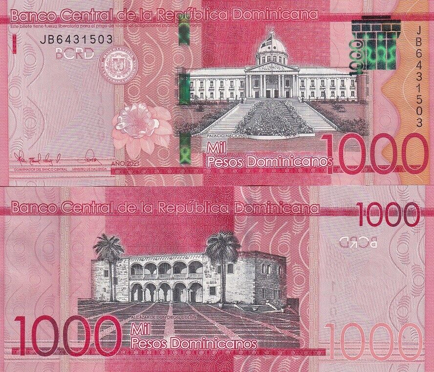 Dominican Republic 1000 Pesos 2021 New Sign P 193 UNC