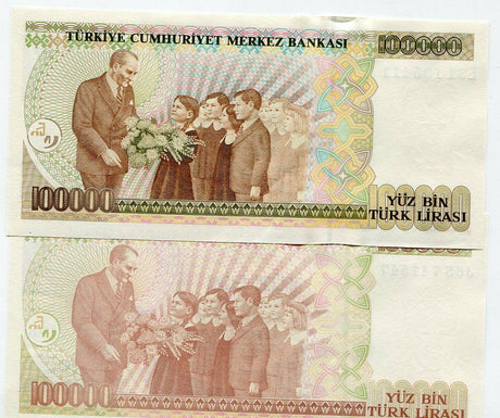 TURKEY SET 2 PCS 10000 LIRASI 1970 (1997) P 205 206 UNC