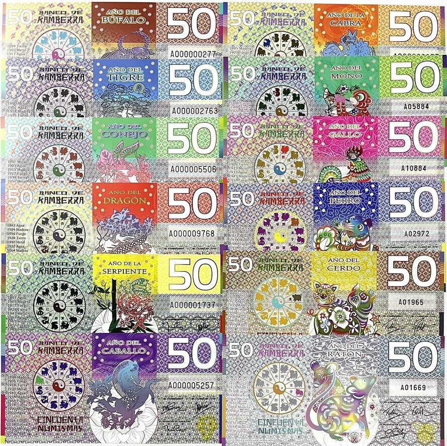 Kamberra Set 12 Polymer 2009-2020 Chinese Zodiac Lunar Calendar