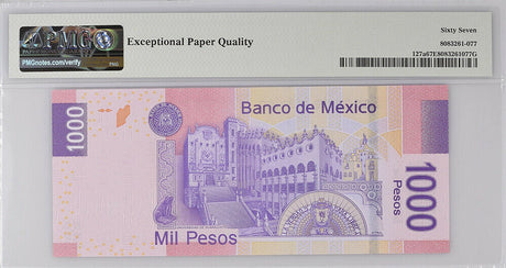 Mexico 1000 Pesos 2006 P 127 a Superb Gem UNC PMG 67 EPQ