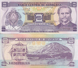 Honduras 2 Lempiras 2008 P 90 UNC LOT 10 PCS NR