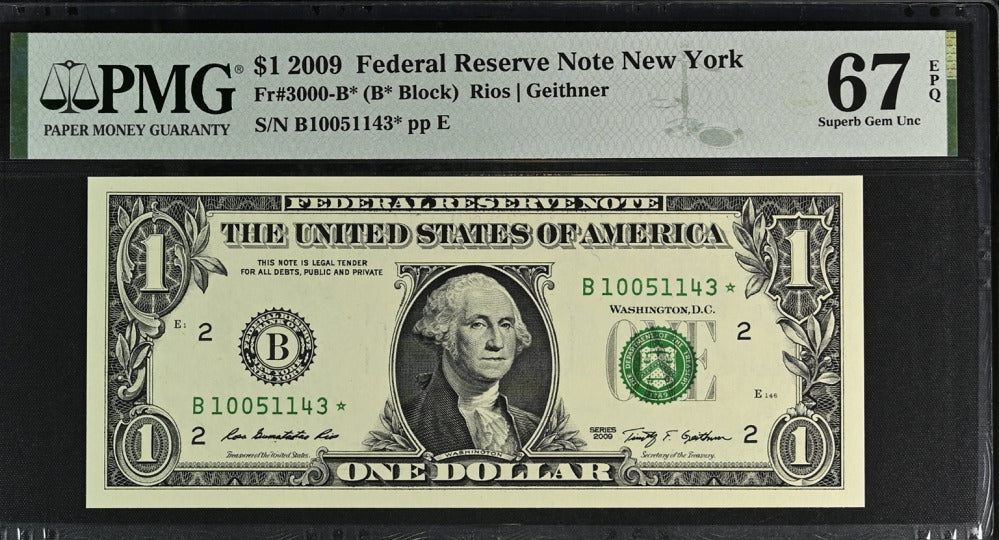 United States 1 Dollar USA 2009 P 530* Rep B New York Superb Gem UNC PMG 67 EPQ
