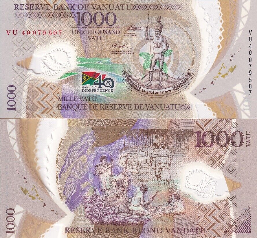 Vanuatu 1000 Vatu 2020 P 21 a Comm. Polymer AUnc