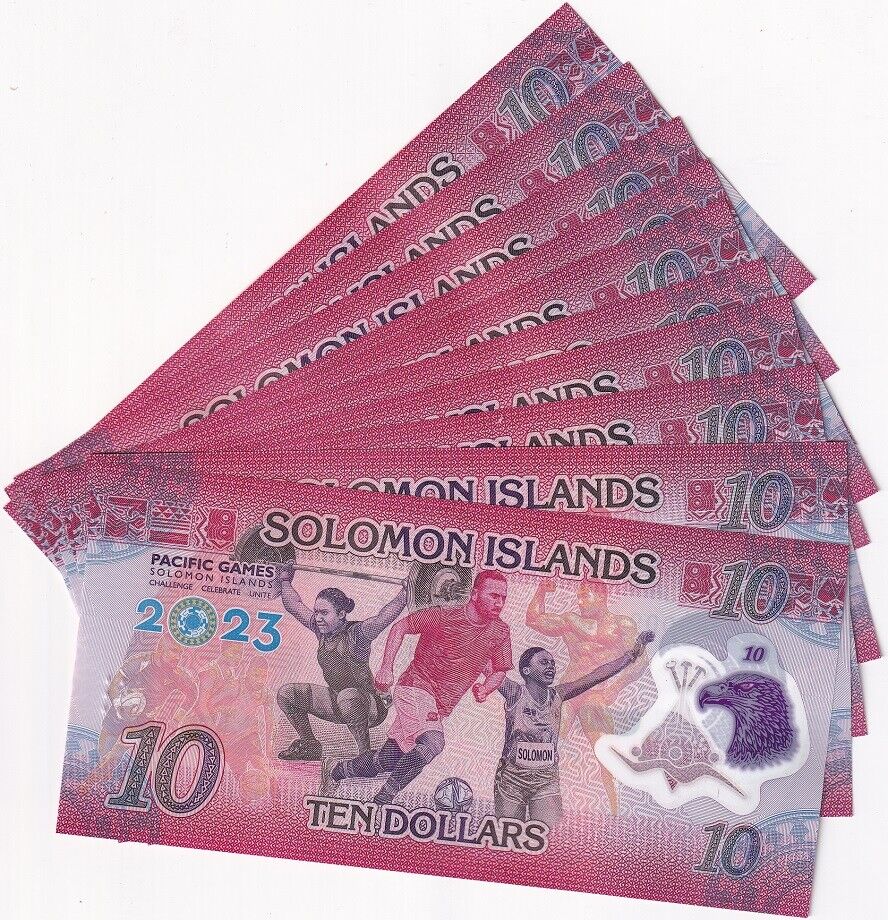 Solomon Islands 10 Dollars ND 2023 P 39 comm. 17th Pacific polymer LOT 10 UNC