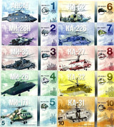 Russia Set 10 (2015) Comm. Helicopter Aircraft ka-27 31 32 226 AHCAT Fantasy