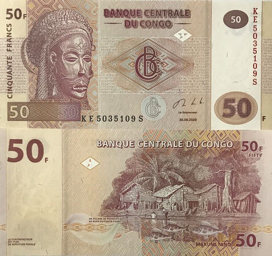 Congo 50 Francs 2020 P 97 UNC