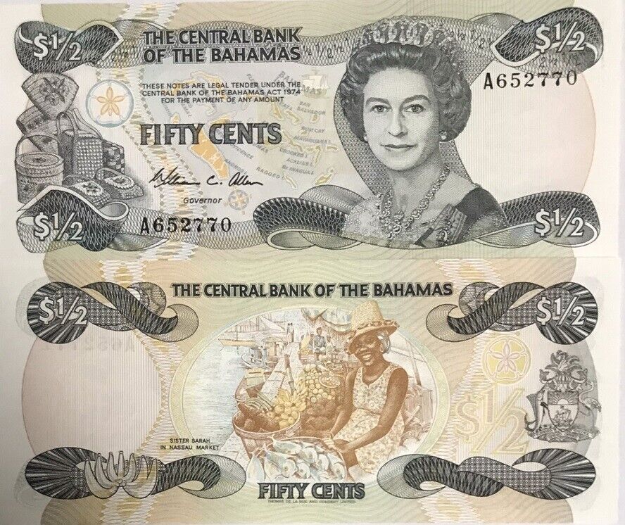 Bahamas 1/2 Dollars 1984 P 42 UNC