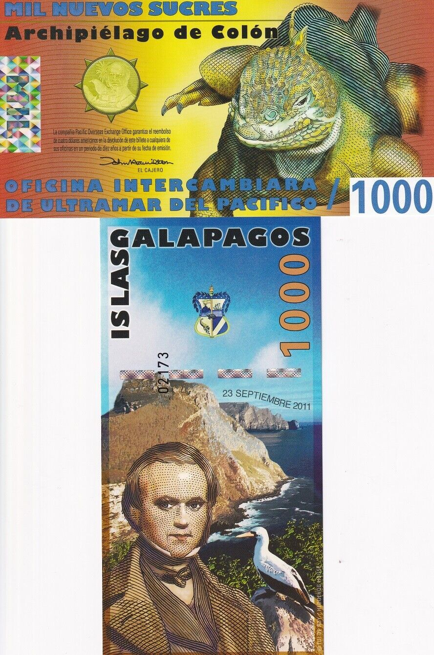 Galapagos Islands 1000 SUCRES 2011 POLYMER NEW HOLOGRAM FANTASY