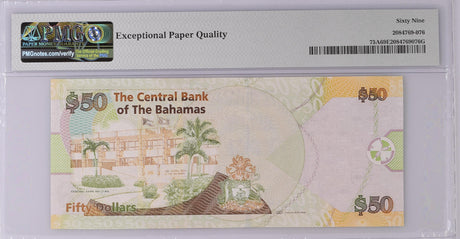 Bahamas 50 Dollars 2012 P 75A Superb Gem UNC PMG 69 EPQ Top Pop