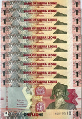 Sierra Leone 1 Leones 2022 P New Design (CUT ZERO) LOT 10 Pcs UNC