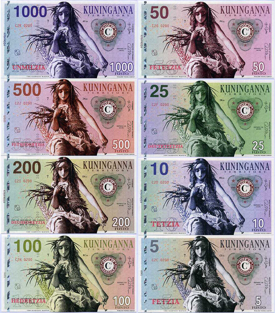 Kuninganna Territory Set 8 Pcs 5 10 25 50 100 200 500 1000 Fusto Series C2 2015