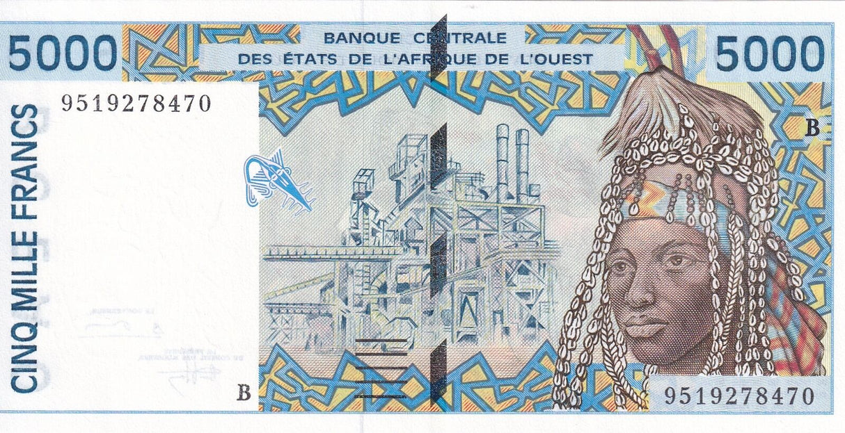 West African States Benin 5000 Francs 1995 P 213Bd UNC