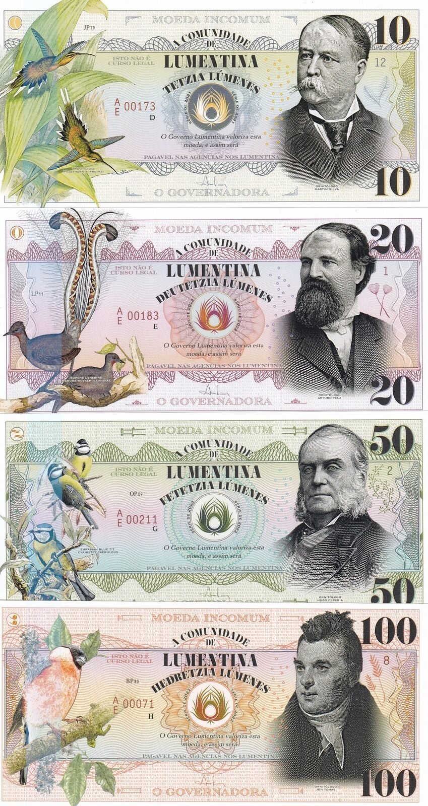 Lumentina Set 4 PCS 10 20 50 100 Lumenes ND 2022 Private Issue Polymer