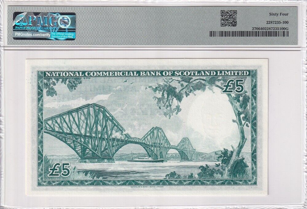 Scotland 5 Pounds 1961 P 270 Choice UNC PMG 64
