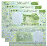 Somalia 2000 Shillings 2010 ND 2023 Green P new Transitional UNC LOT 3 PCS