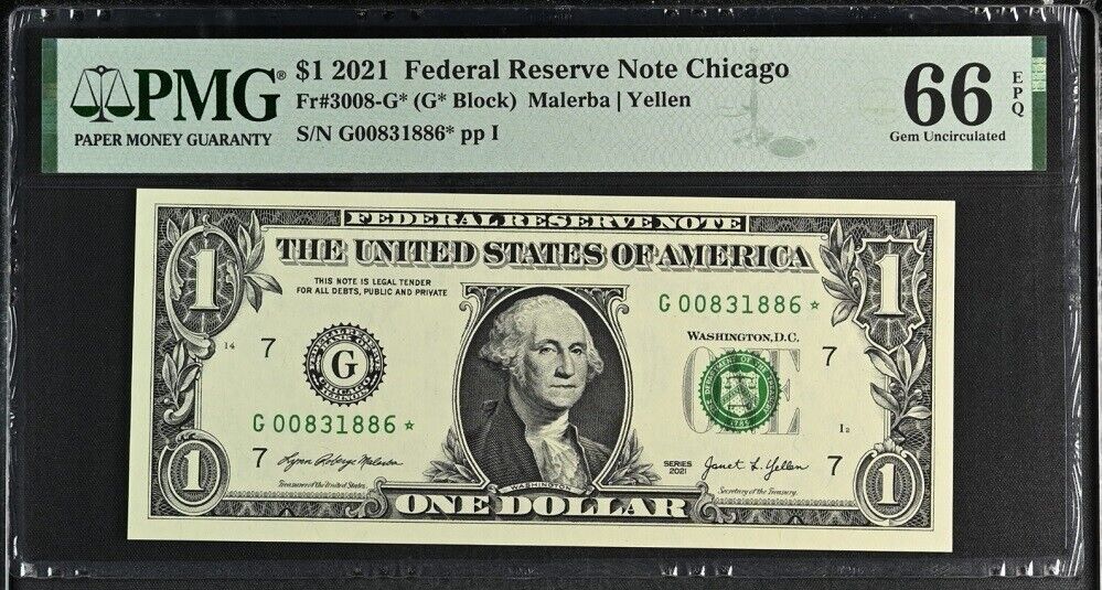 United States 1 Dollar Usa 2021 P 549* Rep G Chicago Gem UNC PMG 66 EPQ