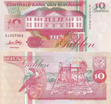 Suriname 10 Gulden 1996 P 137 a AUnc LOT 10 PCS