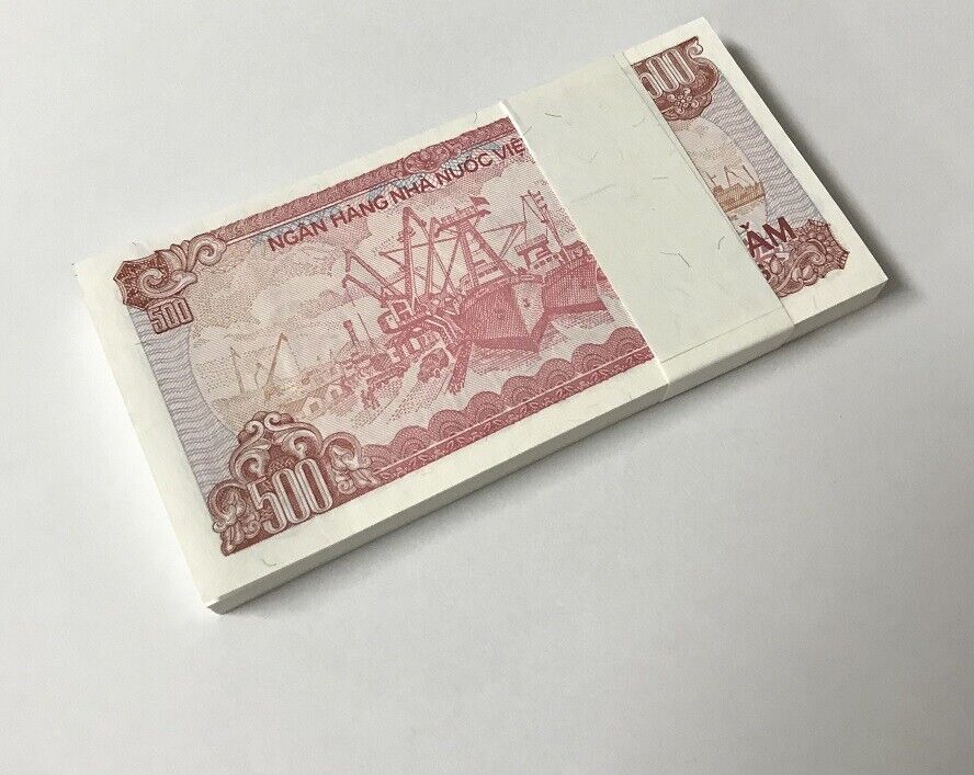 Vietnam 500 Dong 1988 P 101 AUnc LOT 100 PCS