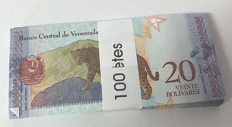 Venezuela 20 Bolivares 2018 P 104 UNC LOT 100 PCS 1 BUNDLE