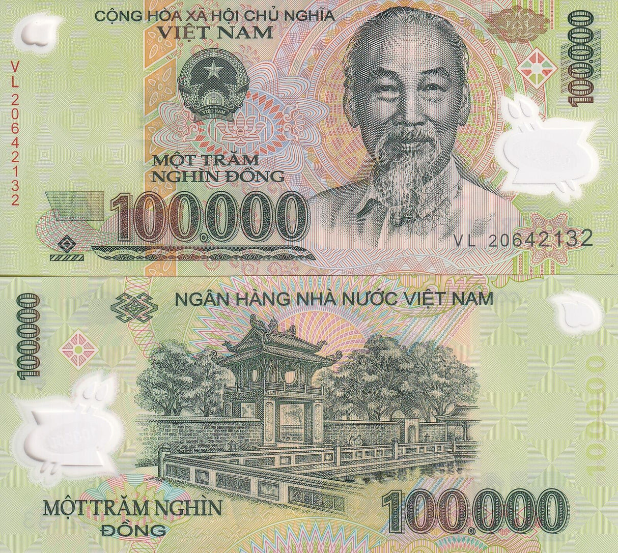 Vietnam 100000 Dong Mixed Year Polymer P 122 UNC LOT 5 PCS