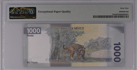 Mexico 1000 Pesos 2019 P 134 a Superb Gem UNC PMG 69 EPQ Top Pop