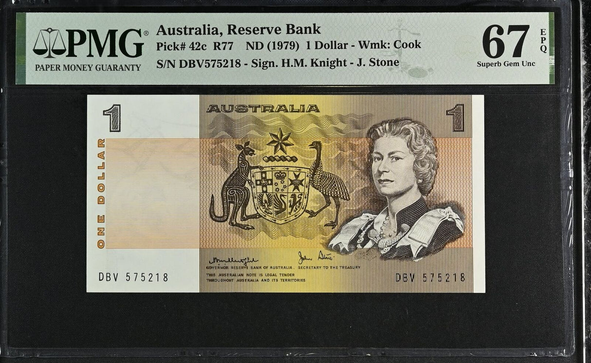 Australia 1 Dollars ND 1979 P 42 c QEII Superb Gem UNC PMG 67 EPQ
