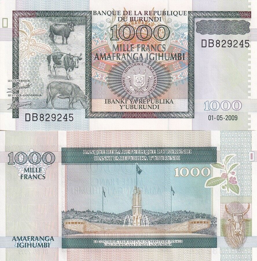 Burundi 1000 Francs 2009 P 46 UNC