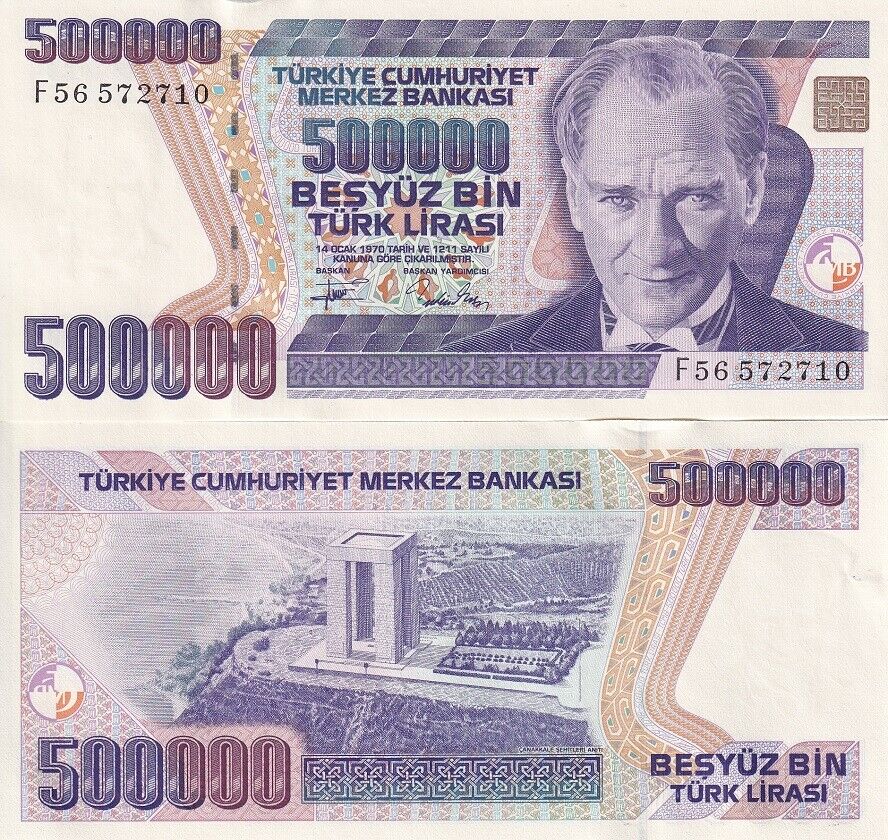Turkey 500000 Lira 1993 1994 P 208 c UNC