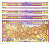 Guinea 100 Francs 2015 P A47 UNC LOT 5 PCS 1/20 Bundle