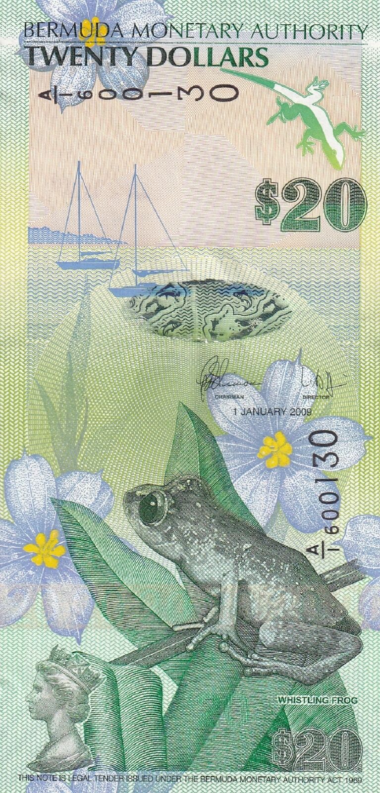 Bermuda 20 Dollars 2009 P 60 UNC