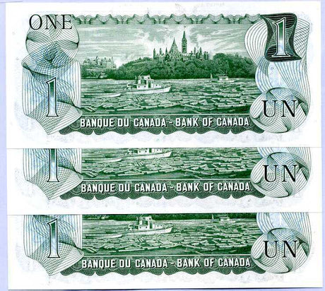Canada 1 Dollar ND 1973 P 85 c Sign Crow-Bouey UNC LOT 3 PCS