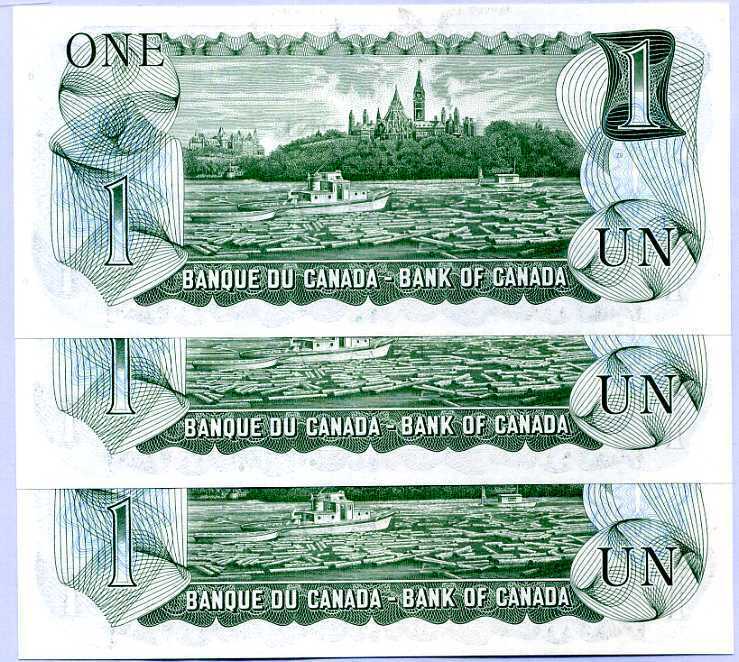 Canada 1 Dollar ND 1973 P 85 c Sign Crow-Bouey UNC LOT 3 PCS