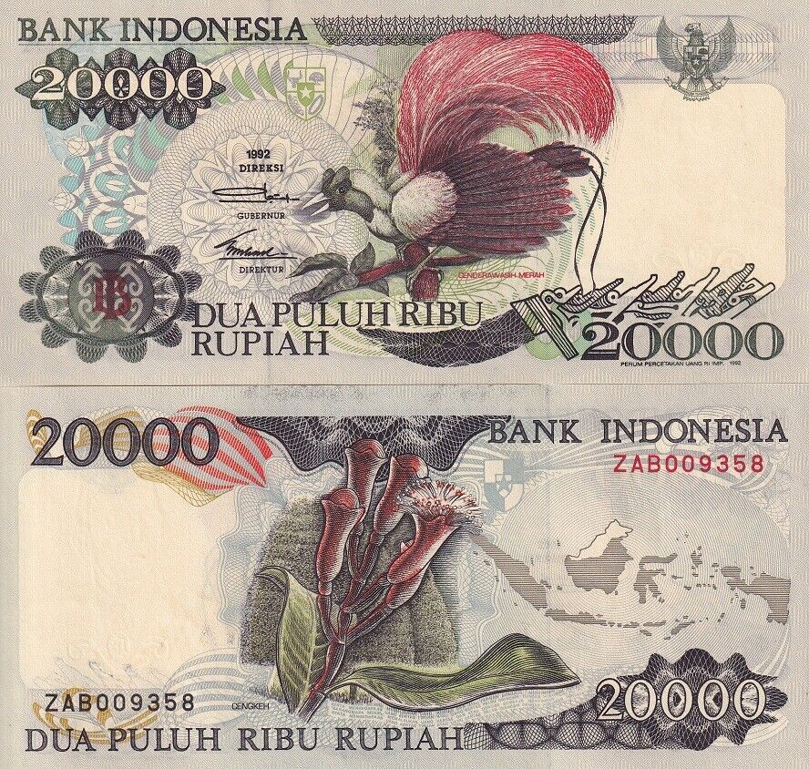 Indonesia 20000 Rupiah 1992/1992 P 132 a UNC