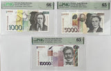 Slovenia SET 9, 10 20 -10000 Tolarjev P 11-16 32-34 Choice Gem UNC PMG 64-67 EPQ