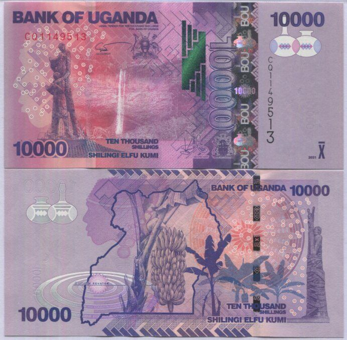 Uganda 10000 Shillings 2021 P 52 UNC