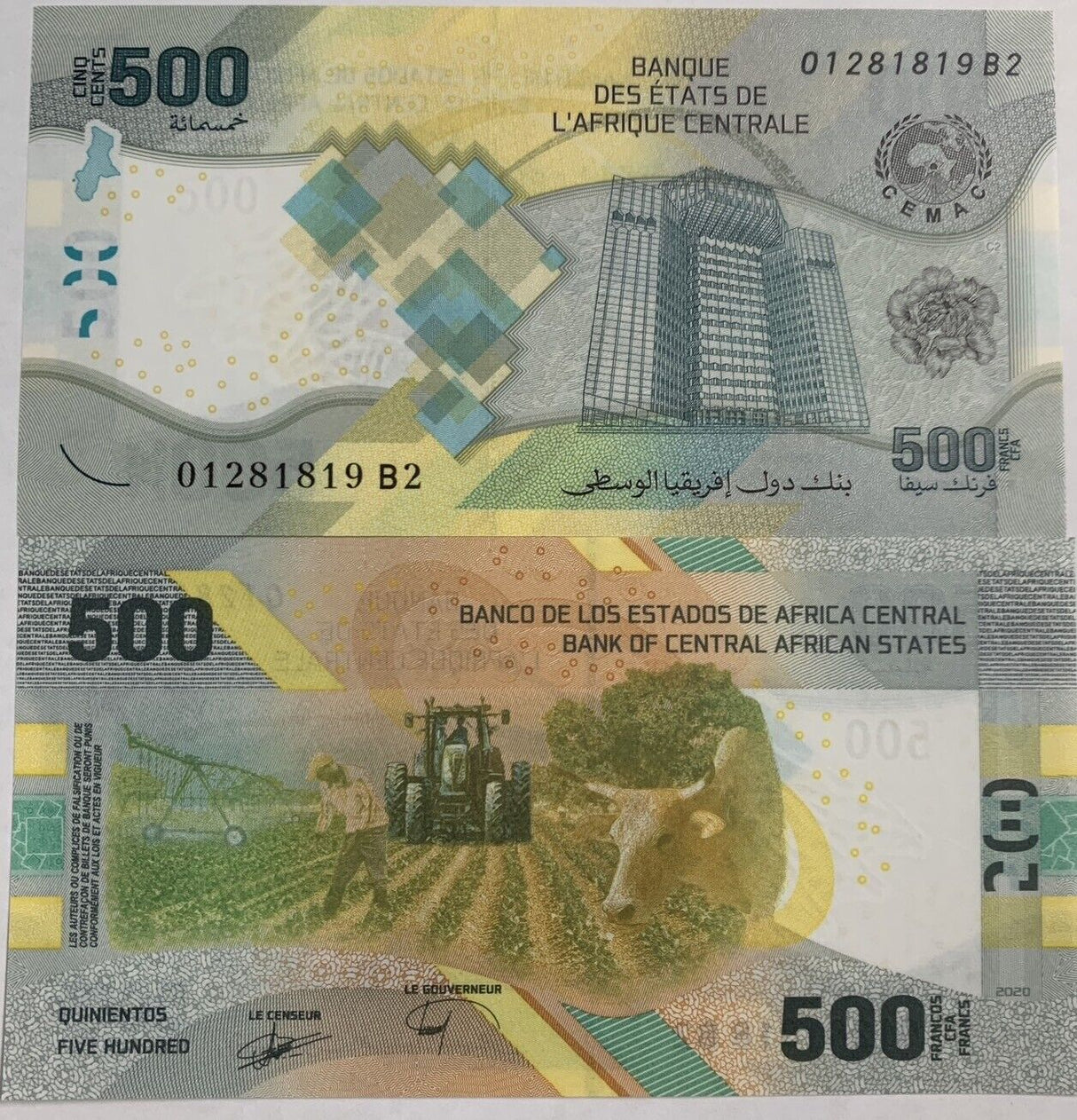 Central African States 500 Francs 2022 P 700 Hybrid UNC