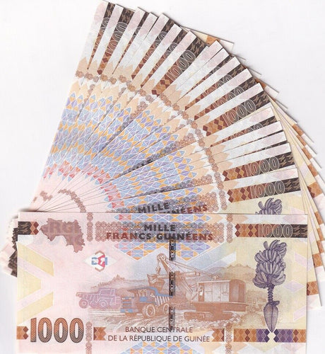 Guinea 1000 Francs 2018 P 48 c UNC LOT 20 PCS