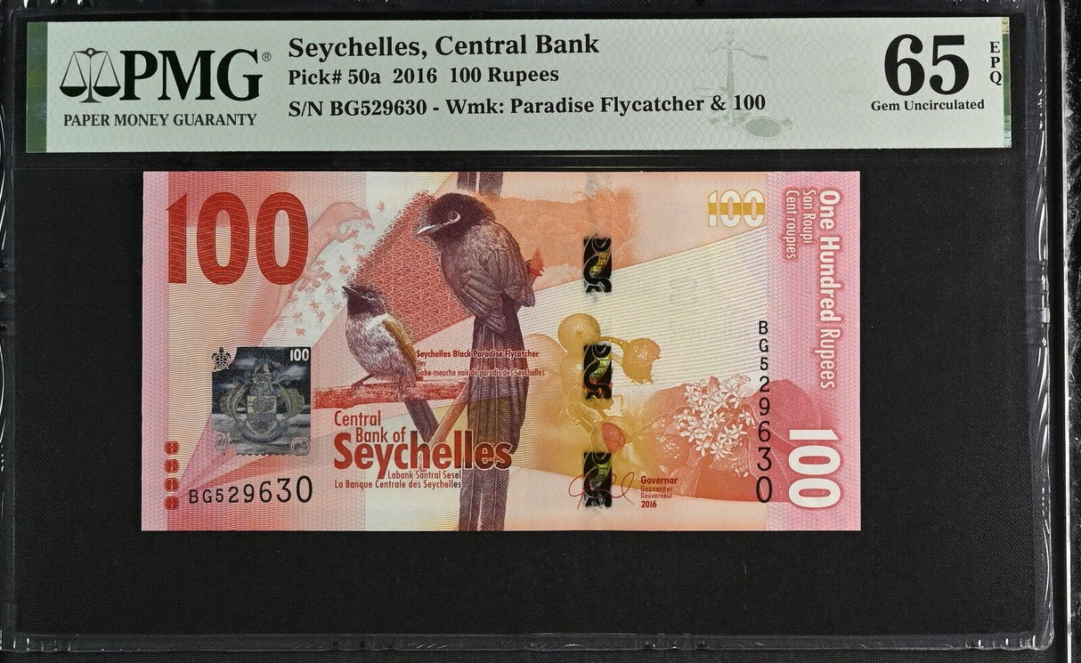 Seychelles 100 Rupees 2016 P 50 a Gem UNC PMG 65 EPQ