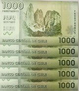 Chile 1000 Pesos 2020 P 161 Polymer UNC Lot 5 PCS