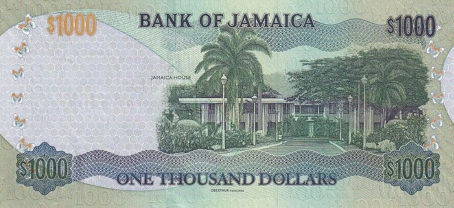 Jamaica 1000 Dollars 2017 P 86 m UNC