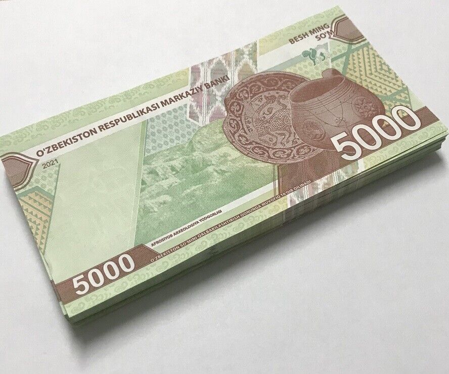 Uzbekistan 5000 Som 2021 P 88 UNC LOT 25 PCS