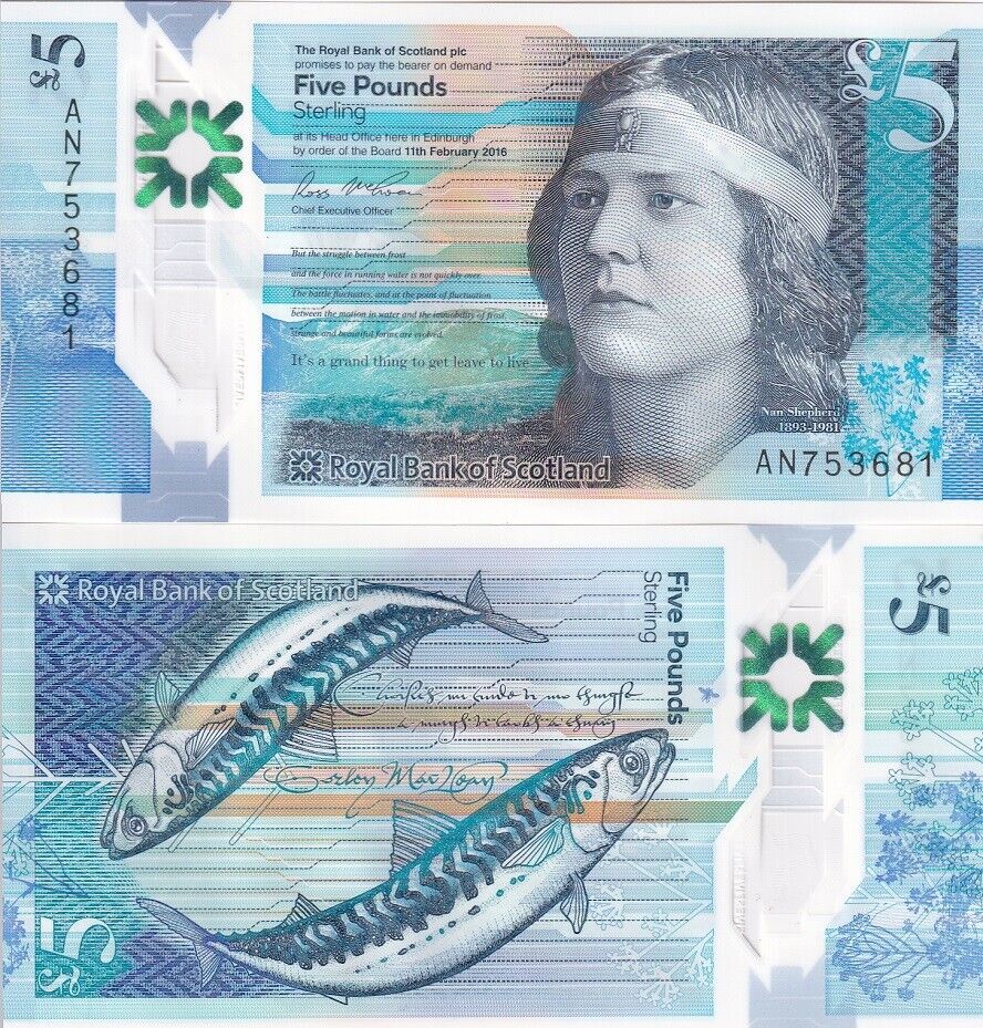 Scotland 5 Pounds 2016 P 370 UNC