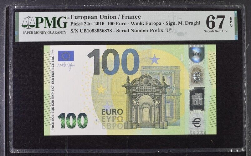 Euro 100 Euro France 2019 P 24 u Superb Gem UNC PMG 67 EPQ