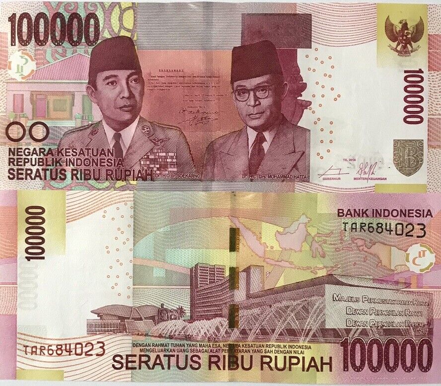 Indonesia 100000 Rupiah 2014/2014 P 153Aa UNC