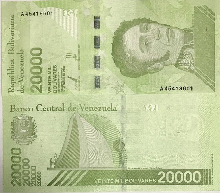 Venezuela 20000 Bolivares 2019/2020 P 110 a Wide Security UNC