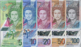 EAST CARIBBEAN SET 5 UNC 5 10 20 50 100 D. 2019-2021 P 55A 56 57 58 59 POLYMER